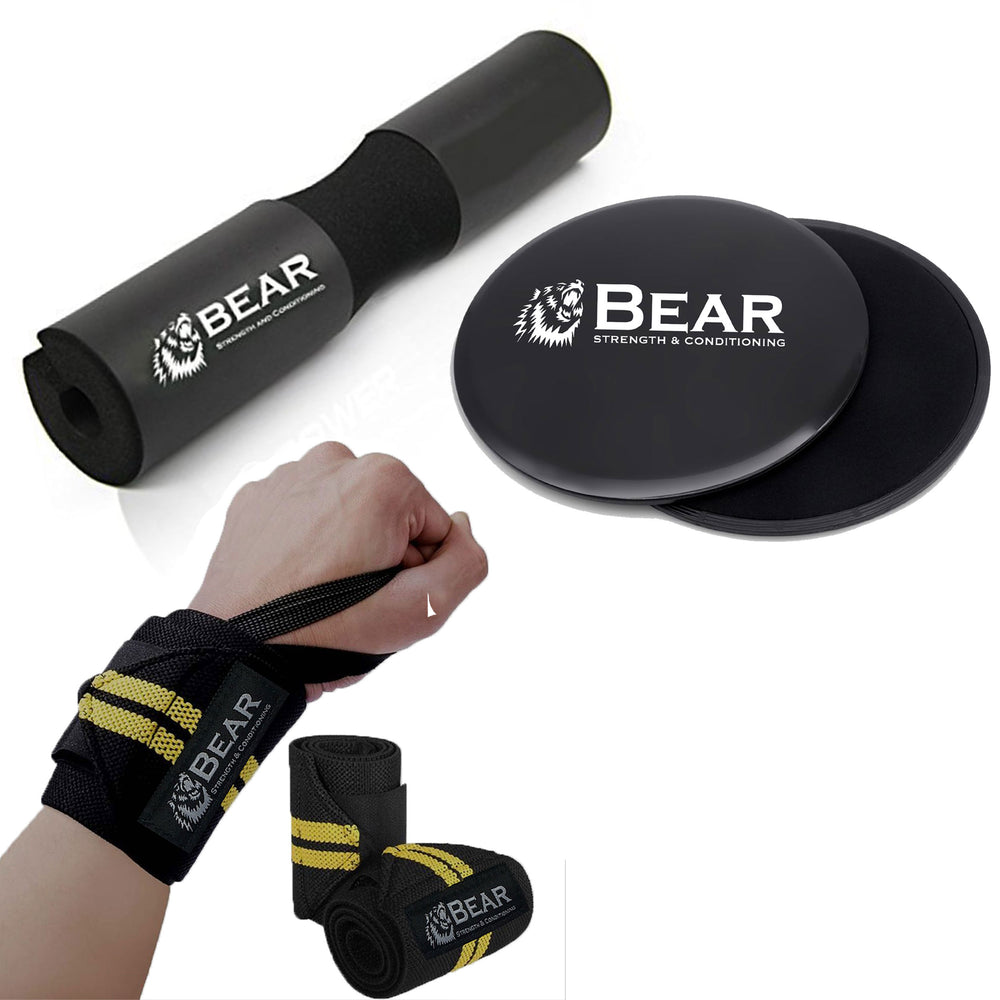 Bundle Offer Buy Squat Pad, Wrist Wrap and Core Slider - Bear